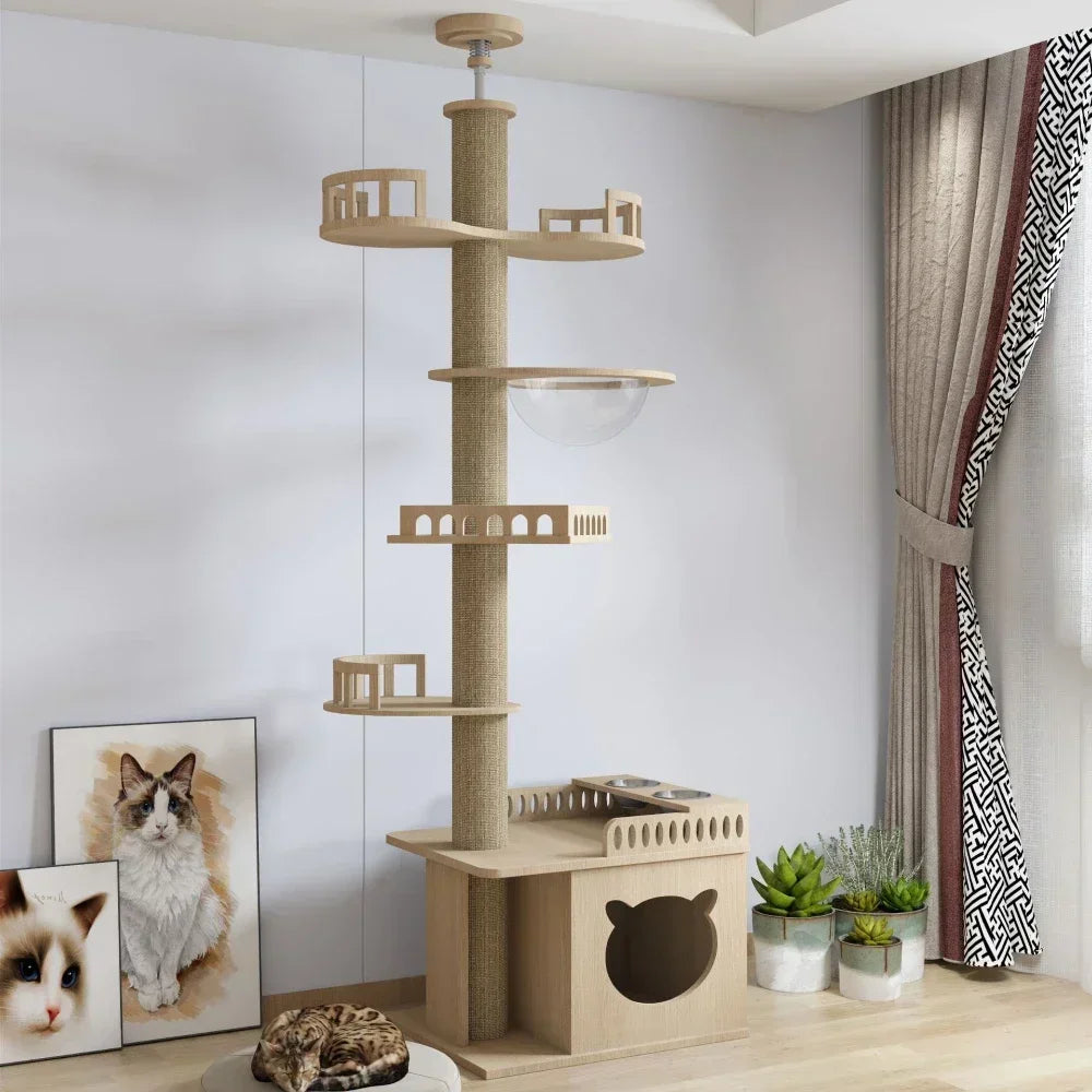 Three-Tier Wooden Cat Tree