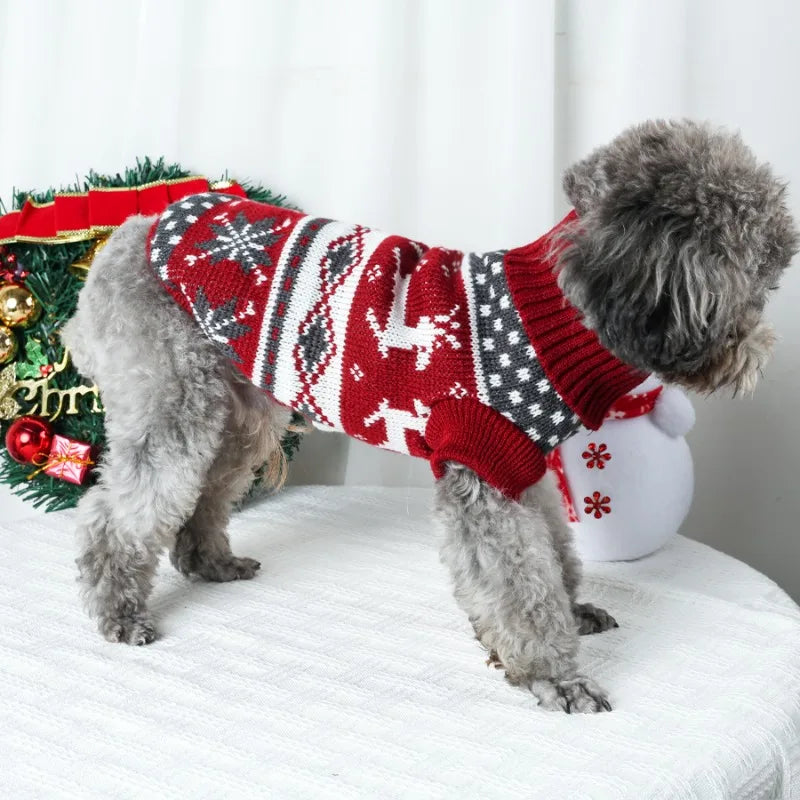 Festive Wool Dog Sweater