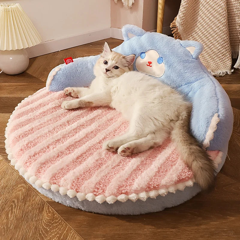 Velvet Winter Cat Cushion