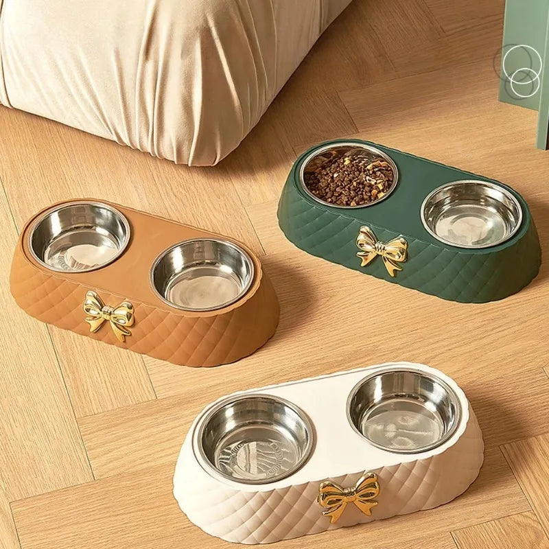 Bowtie Double Pet Feeding Bowl