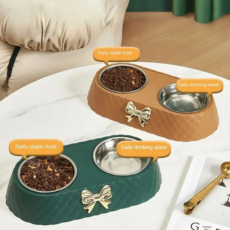 Bowtie Double Pet Feeding Bowl