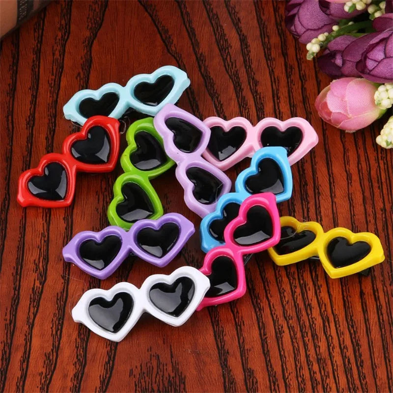 Heart Sunglasses Pet Hairpin