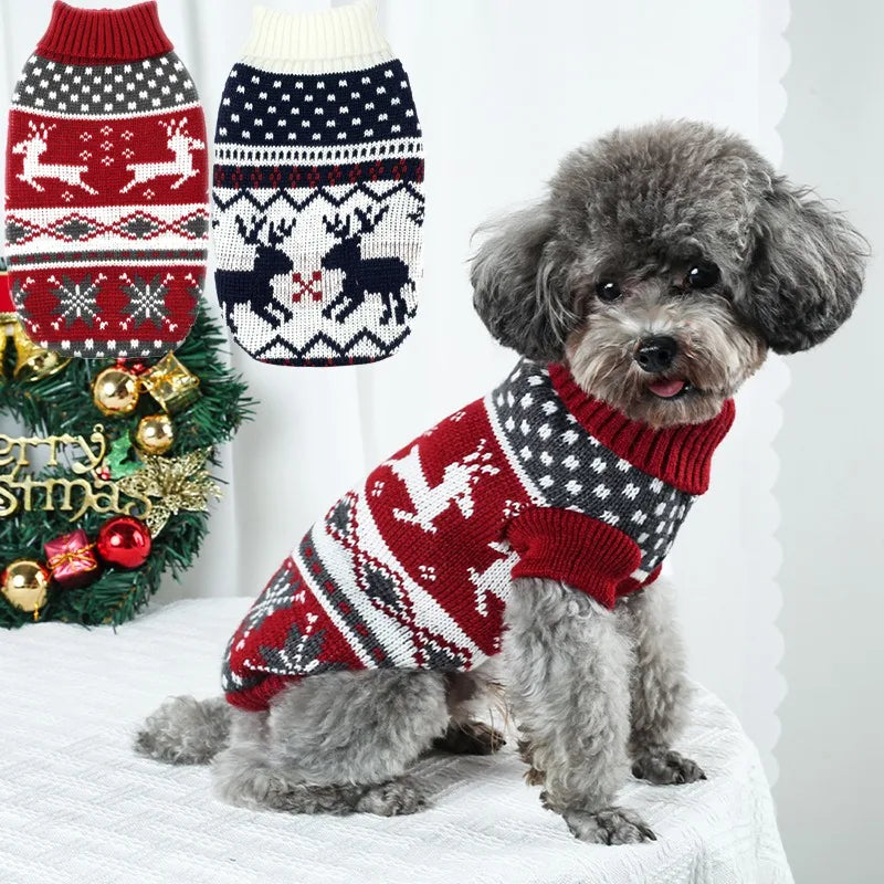Festive Wool Dog Sweater