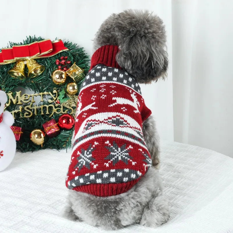 Festive Wool Dog Sweater