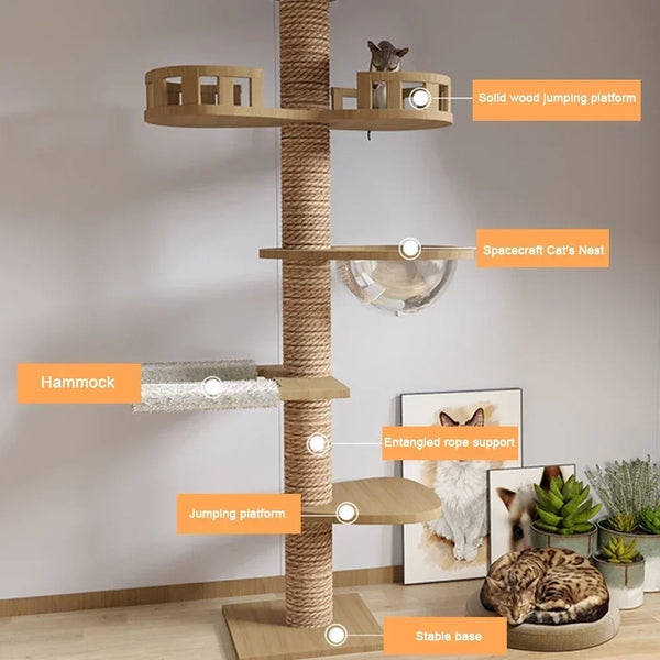 Three-Tier Wooden Cat Tree