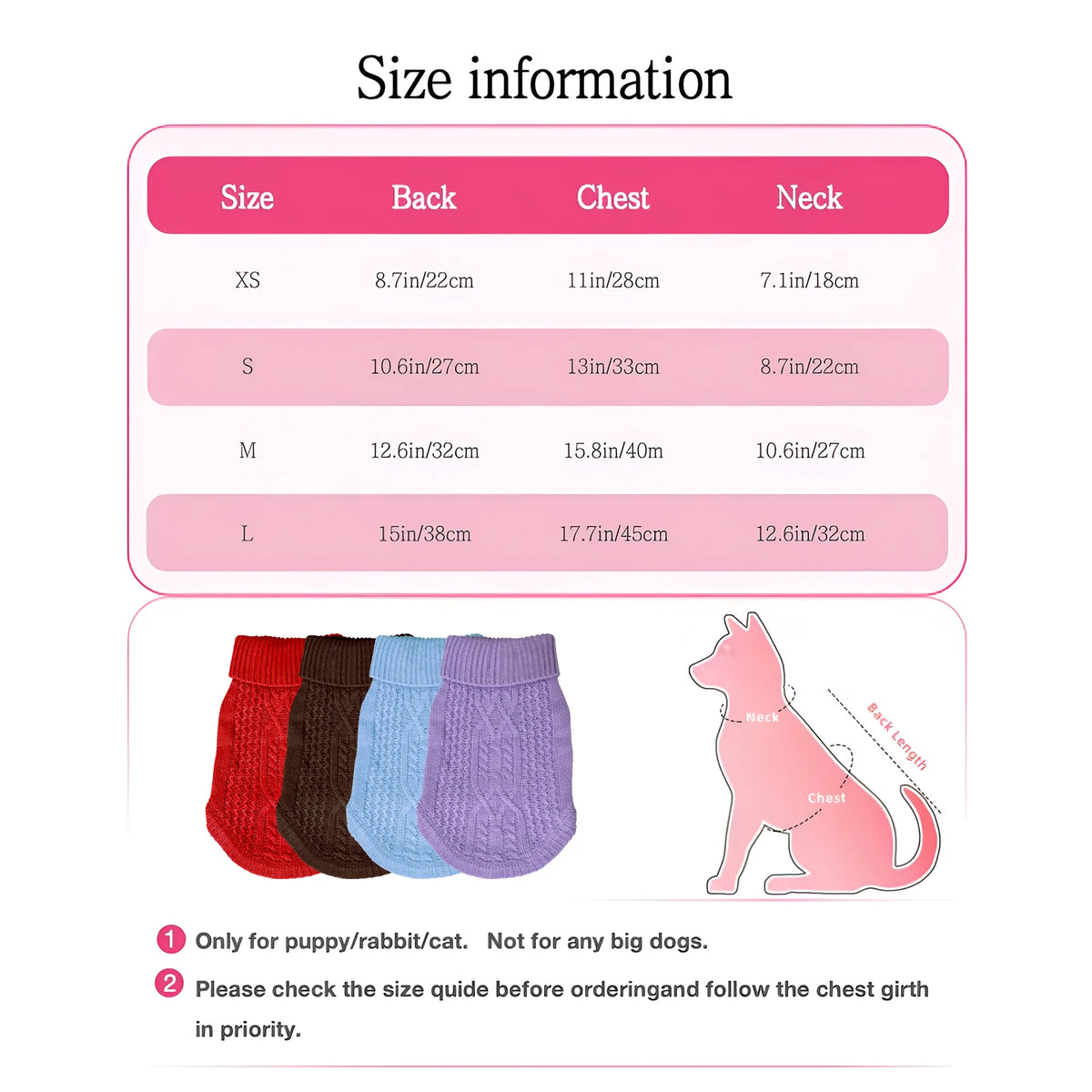 Lightweight Warm Dog Sweater