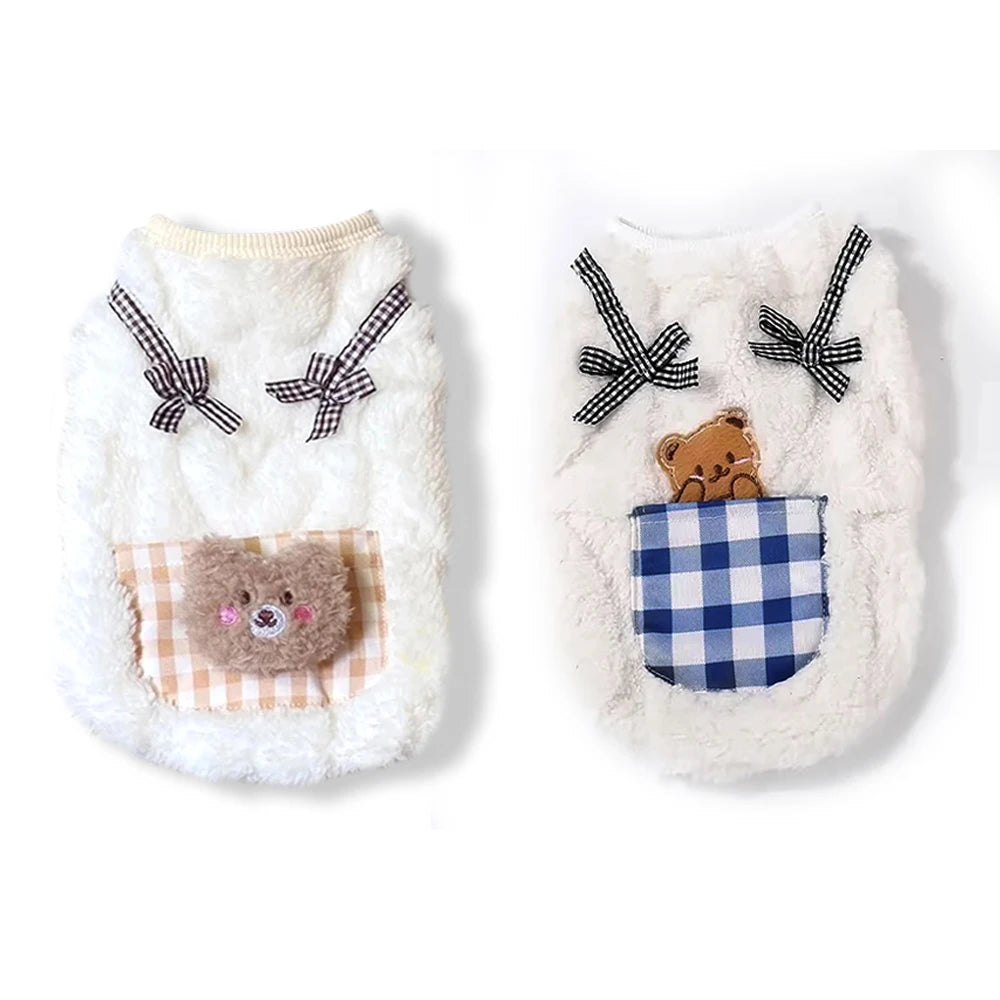 Plush Plaid Cat Vest