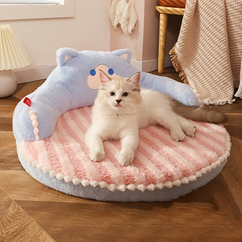 Velvet Winter Cat Cushion
